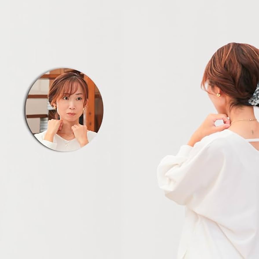 壁掛け鏡、丸型、日本製、トイレや洗面所用、35×35cm、賃貸対応、ノンフレーム 614fYtF3g4L._AC_UL210_SR210,